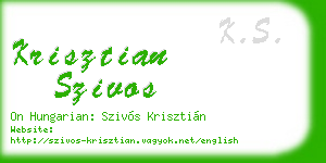 krisztian szivos business card